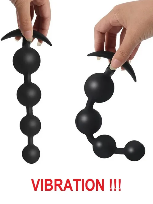 ToyForFun Анальные бусы с вибрацией "ANAL BEADS VIBRO" 19см, черный, фото 3