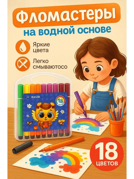 MONO1 Фломастеры на водной основе - 18 цветов, 18 цв., фото 2