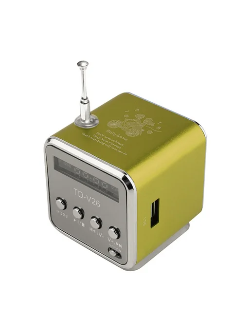 Компактная колонка TD-V26 с радио FM, MP3, зелёный, зеленый, фото 4
