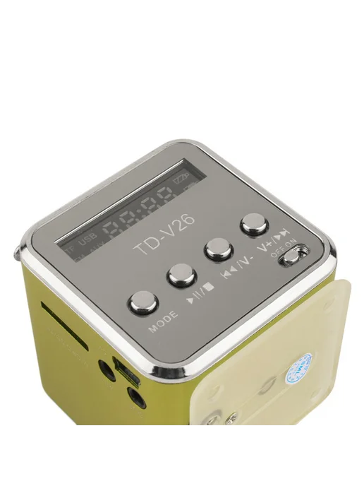 Компактная колонка TD-V26 с радио FM, MP3, зелёный, зеленый, фото 6