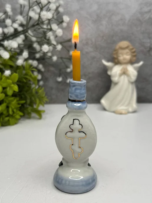 LILYTOYS Подсвечник Ваза с лепниной, желтый, фото 2