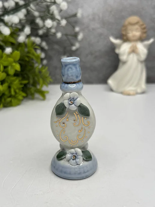 LILYTOYS Подсвечник Ваза с лепниной, желтый, фото 3
