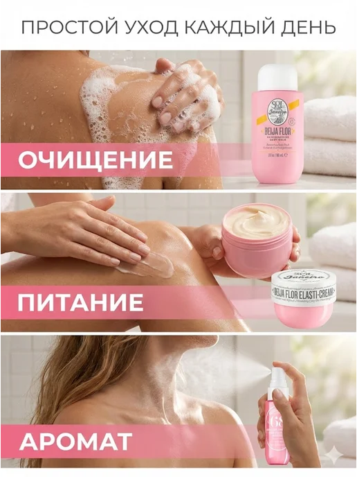 Набор для тела 3 в 1 — это универсальный косметический компл…, розовый, фото 4