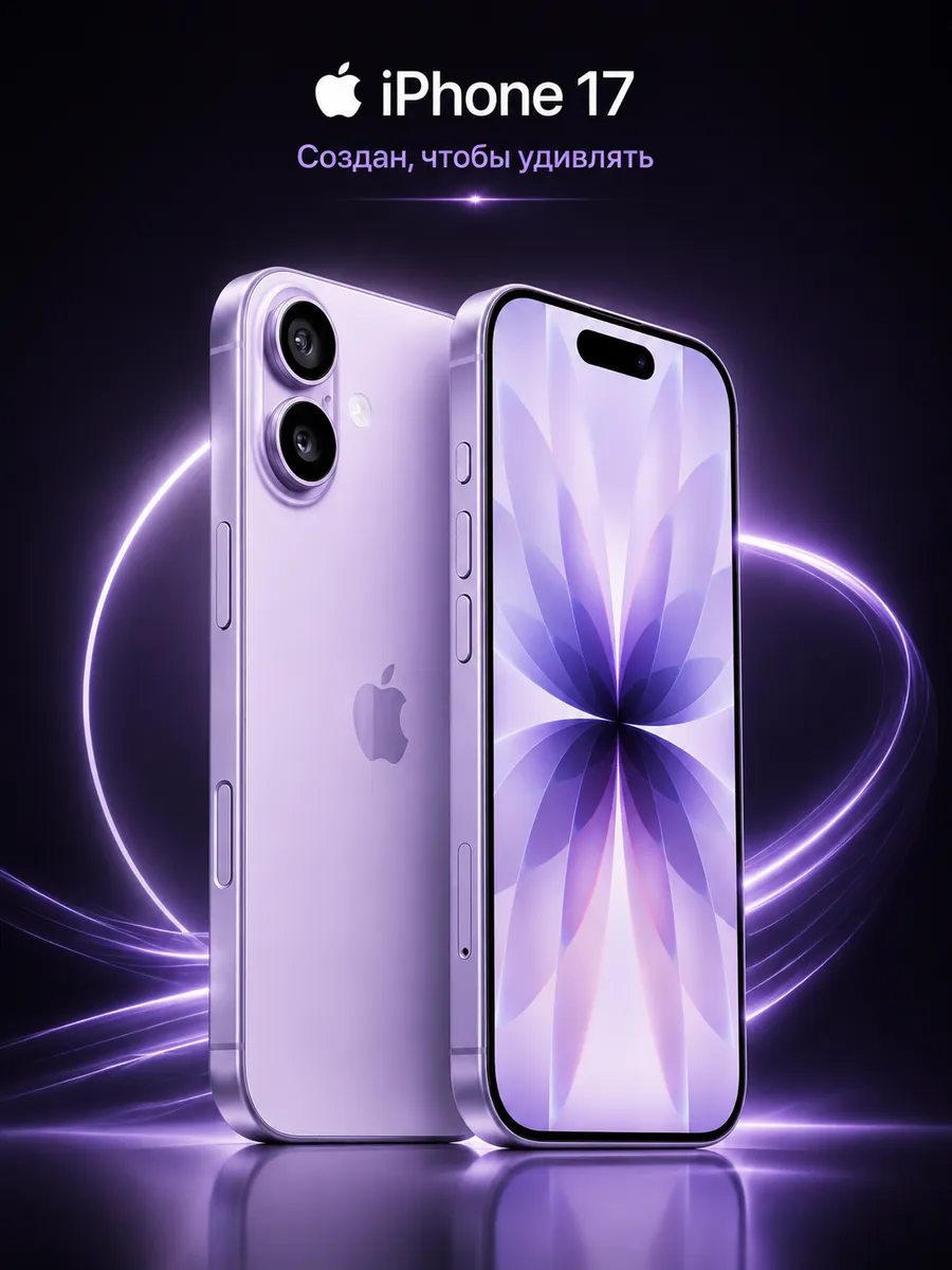 iPhone 17 256GB Lavender eSim + eSim Apple 841908252 купить в интернет‑магазине Wildberries