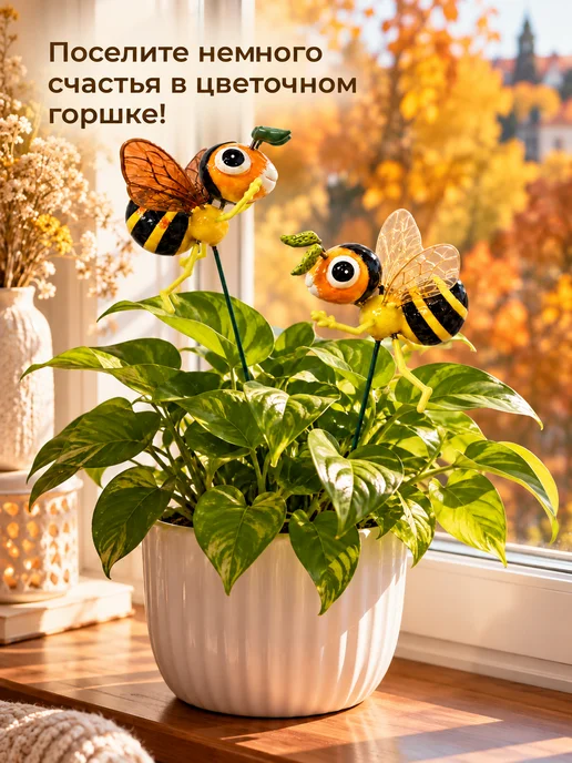 АРТИФА Фигурки штекеры для декора кашпо и цветочных горшков, красный, фото 3