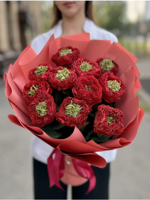 ROZA4U Букет живых цветов из 11 роз Ред Монстер 50 см, красный, фото 2