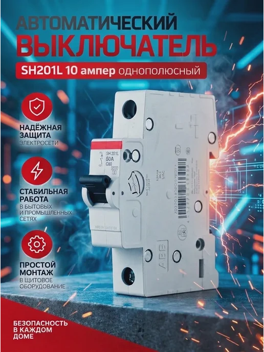 Автоматический выключатель 1P 10А, вариант