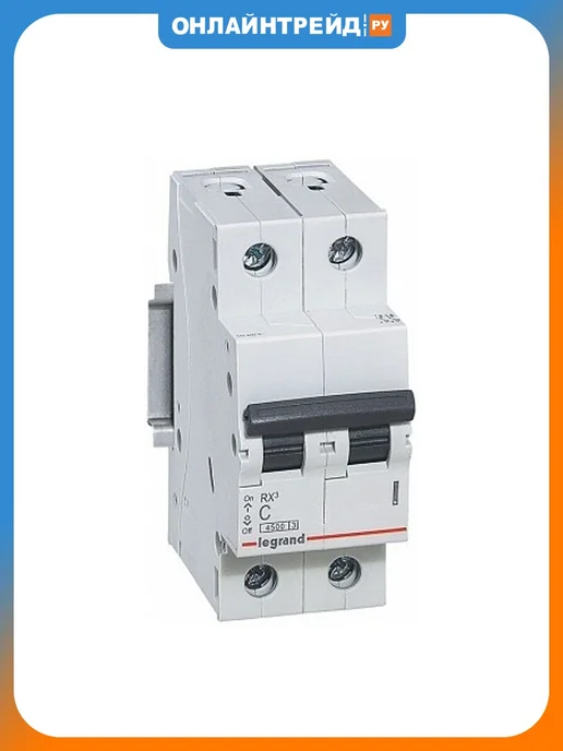 Legrand Выключатель автоматический модульный 2п C 50А 4.5кА RX3, 50А