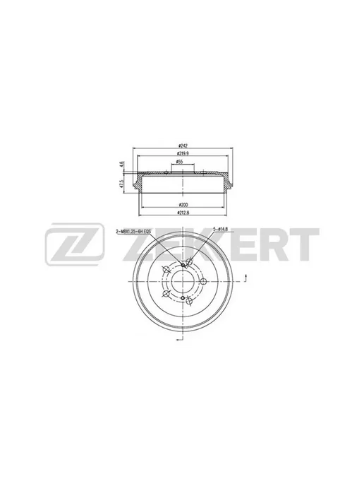 zekkert Барабан торм. задн. Toyota Corolla (E120) 03-, 03-, фото 3