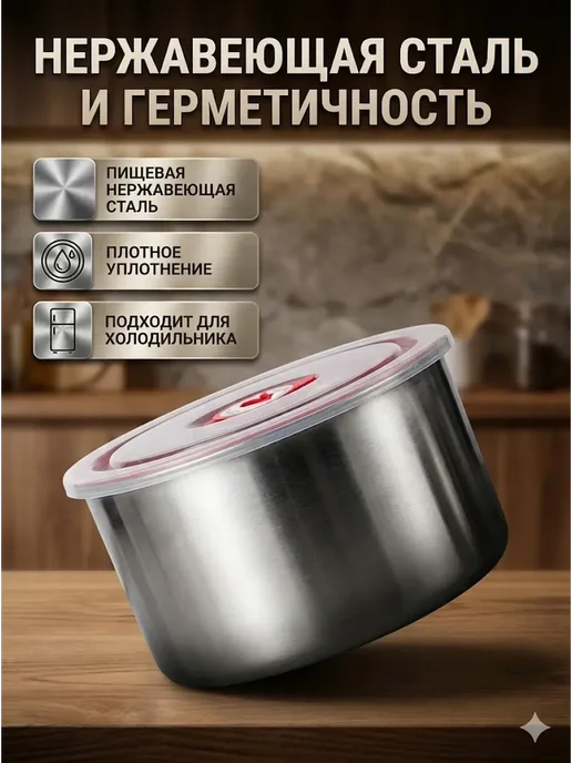 АСКО1023 Контейнеры для еды и хранения продуктов из нержавеющей стали, белый, фото 3