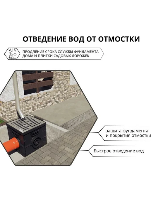 Gidrolica Лоток водоотводный 1000x115x96 мм с решеткой, 1000x115x96 мм, фото 3