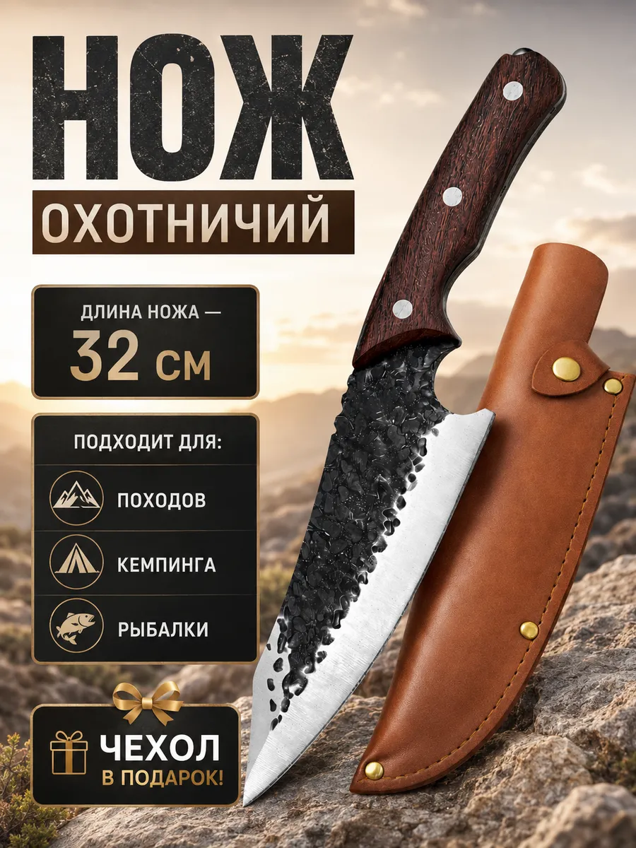 Нож охотничий туристический универсальный