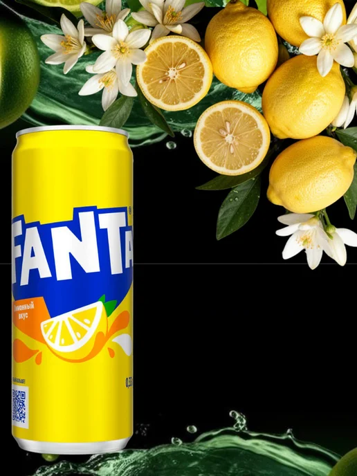 fanta Фанта лимон 12 шт по 330мл, 12 шт, 330 мл, фото 2