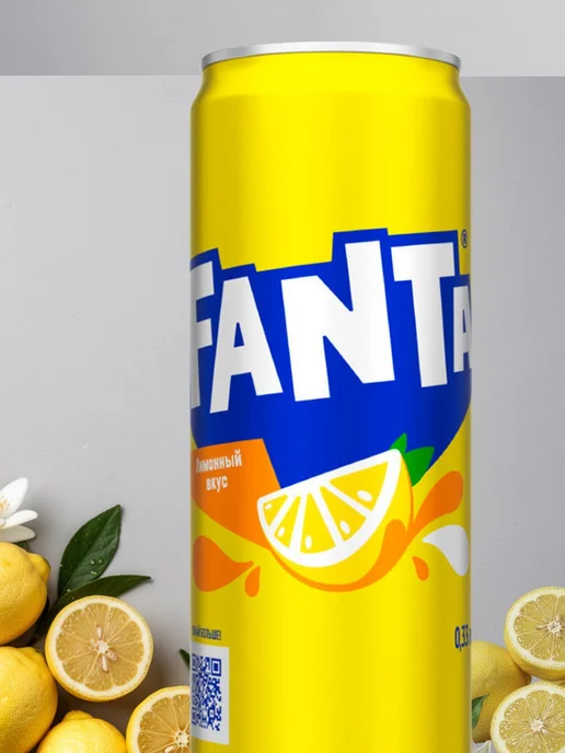 fanta Фанта лимон 12 шт по 330мл, 12 шт, 330 мл, фото 4
