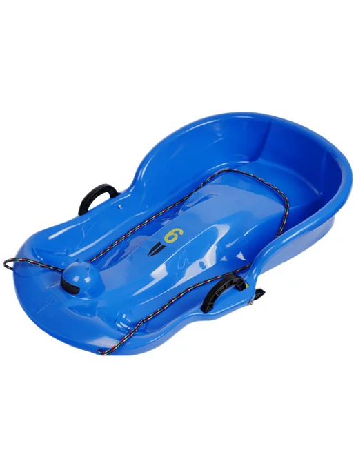 Пласт. санки Snow Speeder для детей 2 ручки, зима (Blue), синий, фото 4