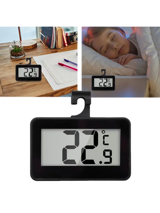 Digital-термометр для холодильника LCD дисплей, черный, черный