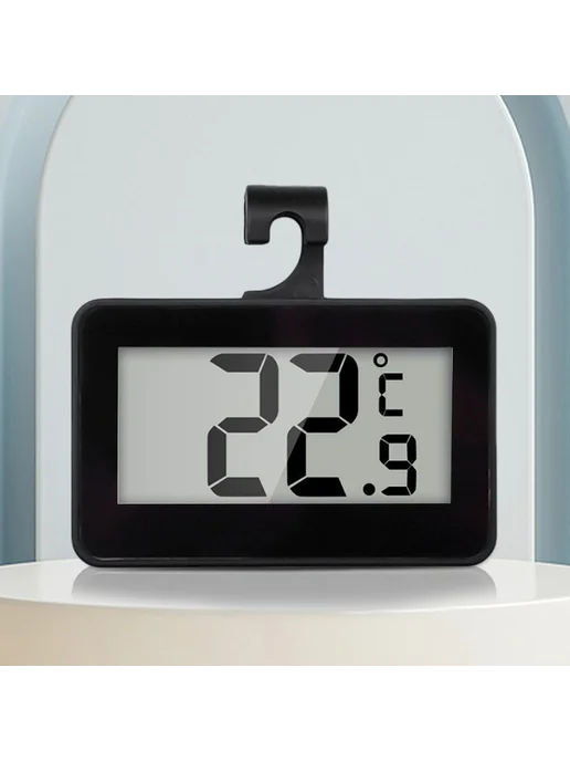 Digital-термометр для холодильника LCD дисплей, черный, черный, фото 4