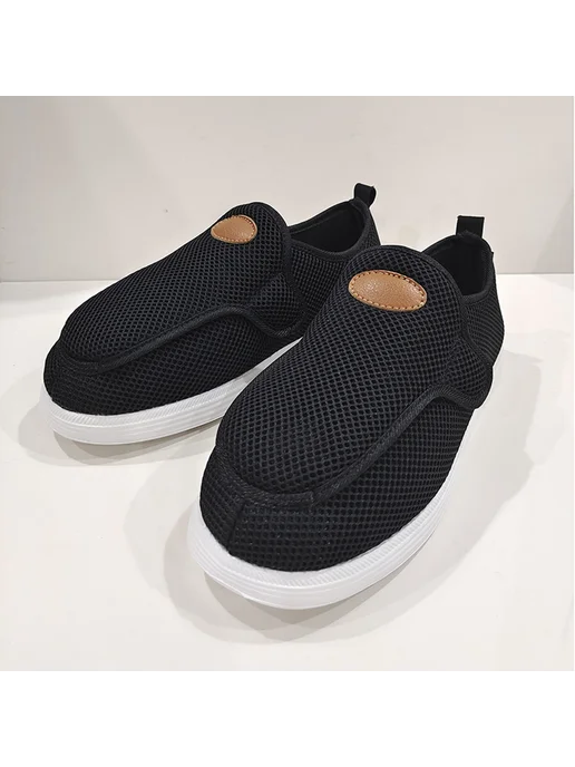 Мужские диабетические туфли для широких стоп, черные 45, черный, фото 7