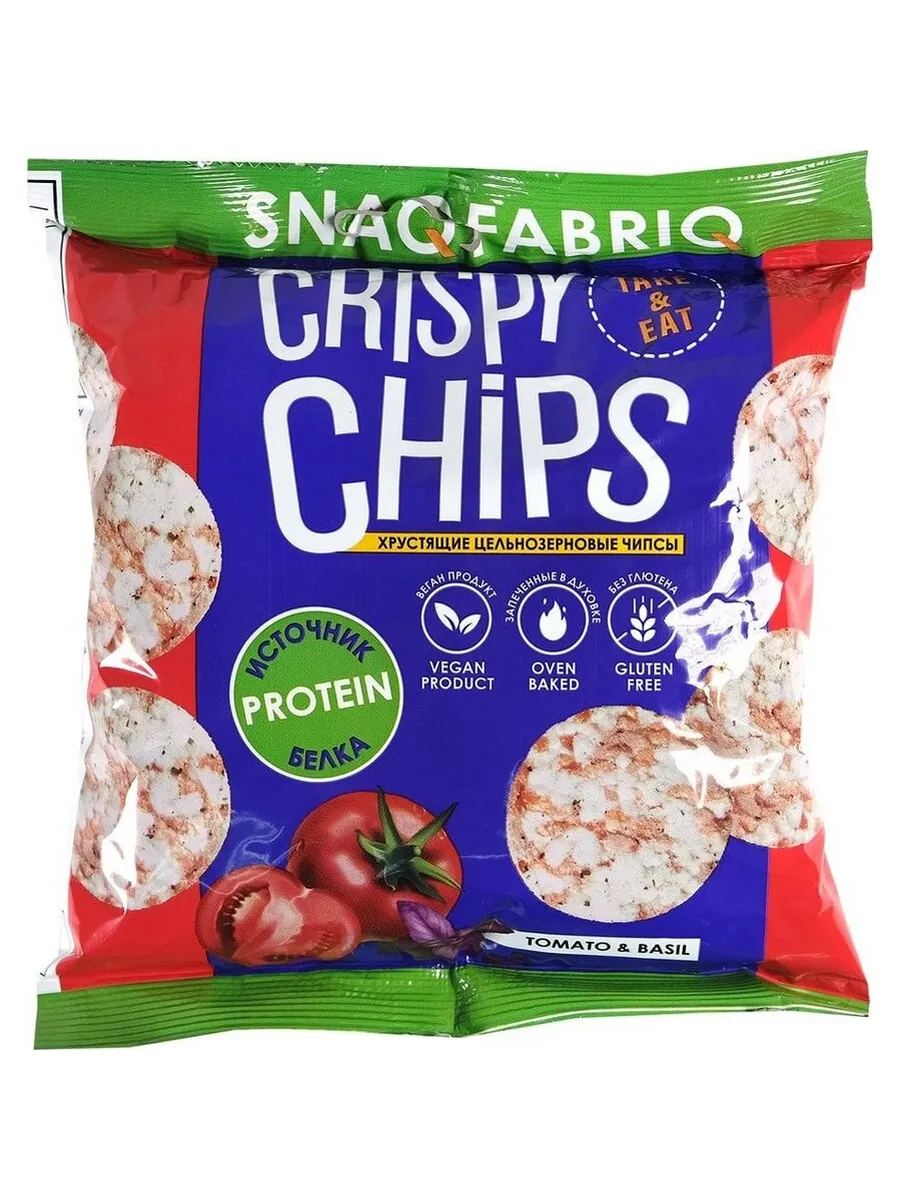 Чипсы цельнозерновые Snaq Fabriq со вкусом томата и базилика