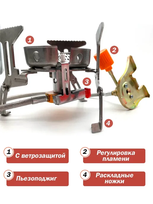 Газовая горелка туристическа, белый, фото 2