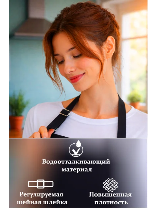 PROstoPRINT Фартук кухонный с принтом Мики маус, черный, фото 6