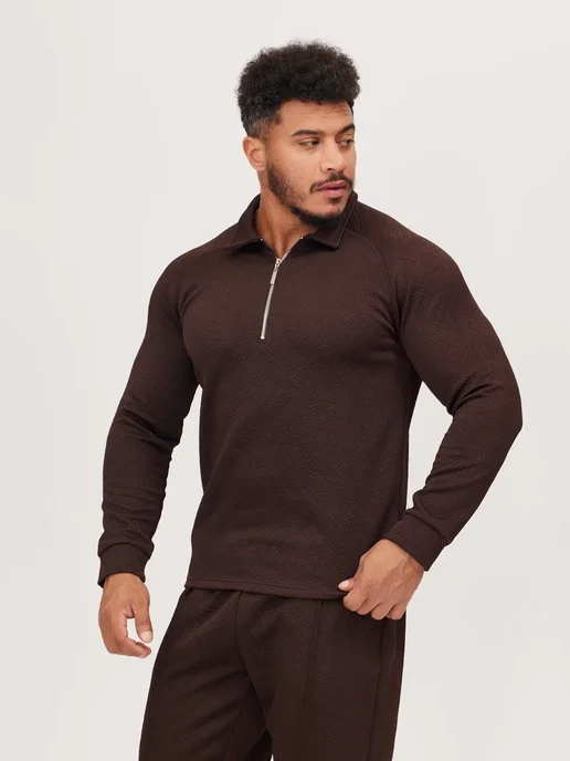 ASAN BRAND Спортивный костюм полузамок, коричневый, фото 7