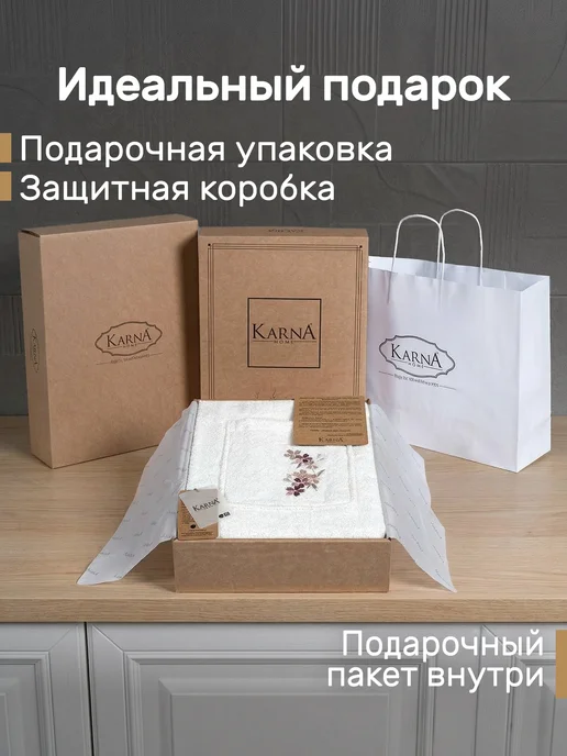 KARNA Килт банный с чалмой, хлопок, белый, фото 2