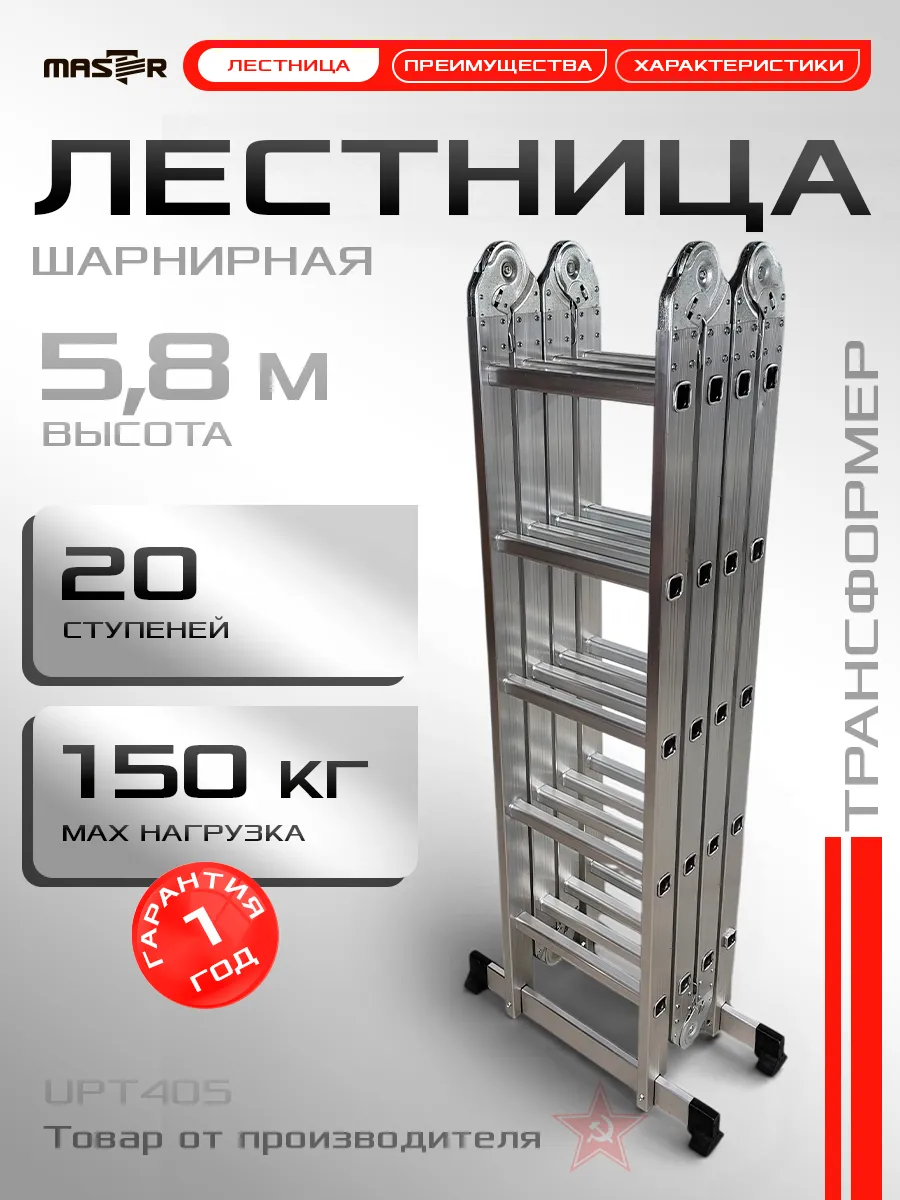Универсальная лестница трансформер 4х5 стремянка 5,8м