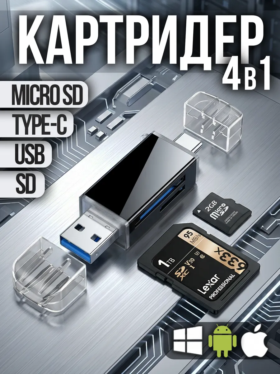 Картридер универсальный для карт памяти SD и Micro SD