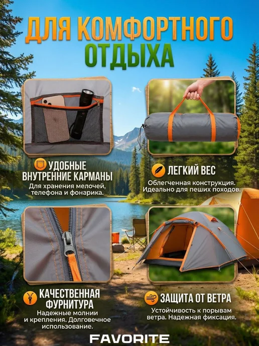 Палатка автомат 2-х местная туристическая, для рыбалки и похода, фото 4