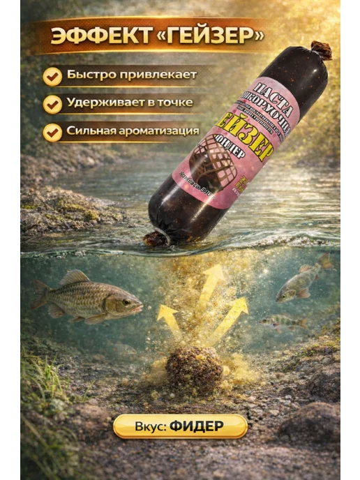 Family Joys Home Прикормка-паста Гейзер, Фидер, 330 г, 330 г, фото 3
