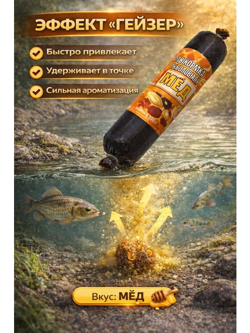 Family Joys Home Прикормка-паста Гейзер, Мёд, 330 г, 330 г, фото 2
