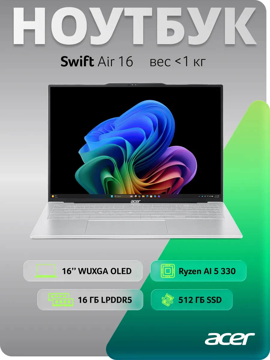 Acer Ноутбук Swift Air 16 SFA16-61M-R0MH (NX.DJACD.001)