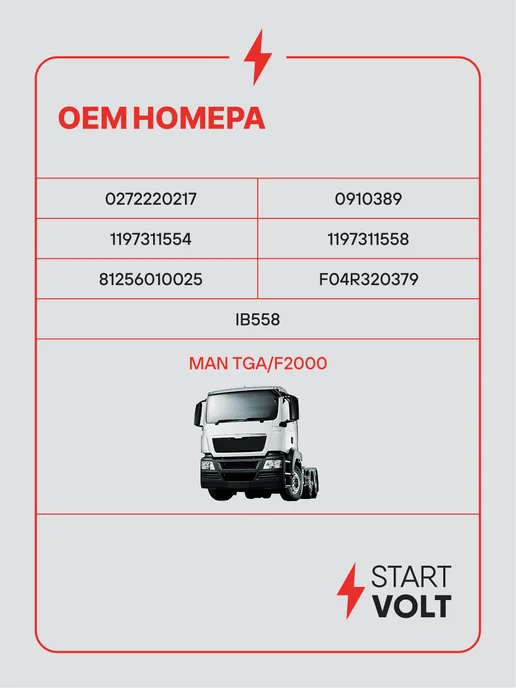 STARTVOLT Регулятор напряжения генератора MAN TGA F2000, вариант, фото 2