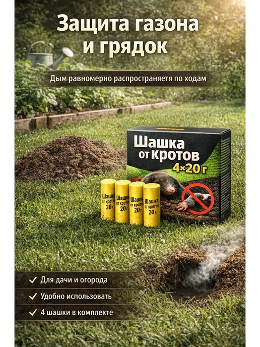 BloomyShop2 Шашки от кротов дымовые средство от кротов на даче,для нор, вариант, фото 3