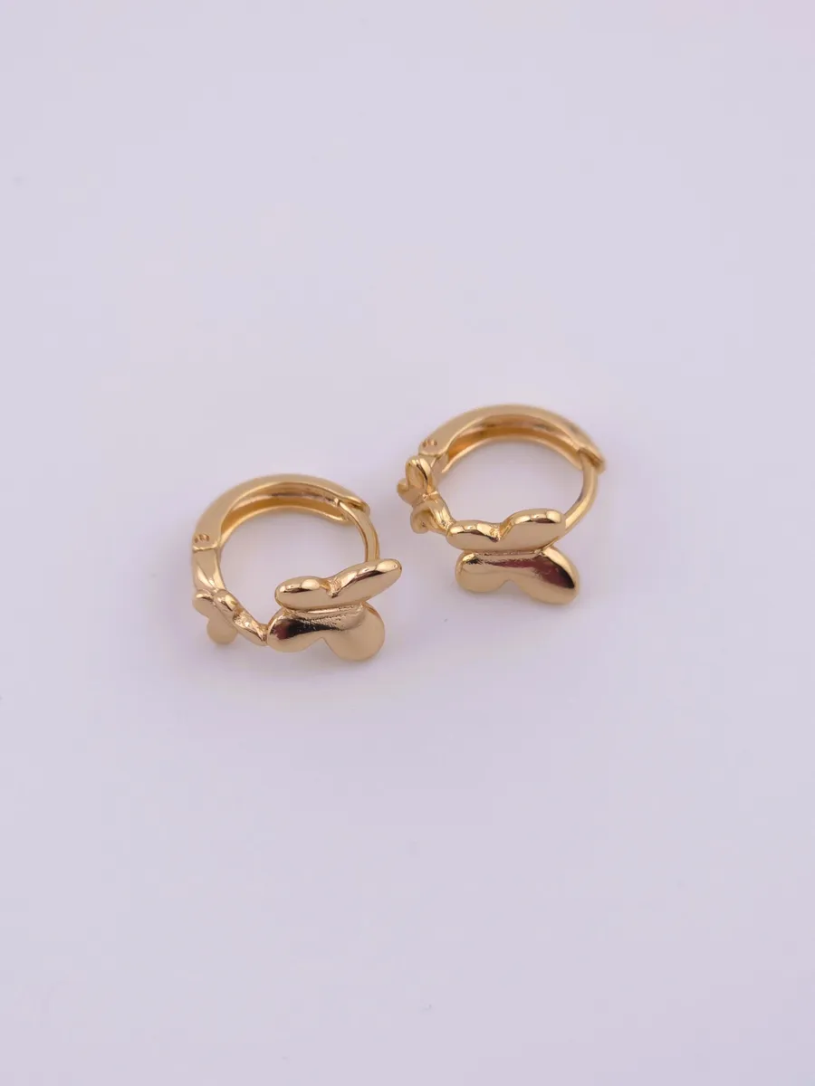 Серьги кольца бабочки ребенку 1,3 см., фото 1