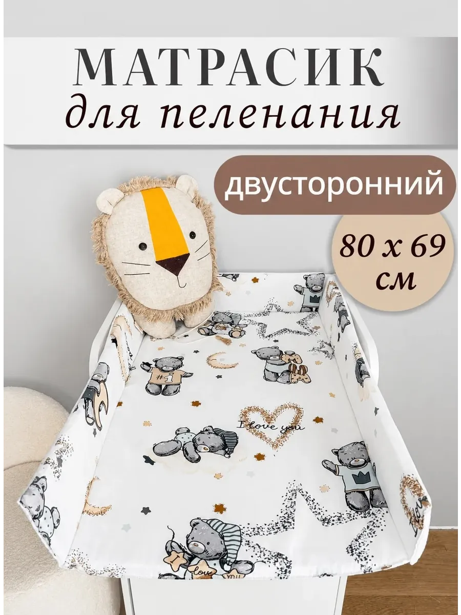 Матрасик для пеленального столика двусторонний