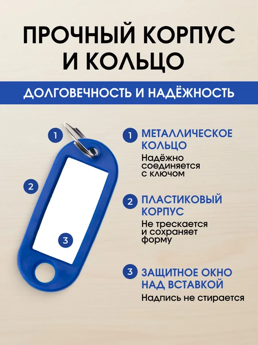 Мастерские Пинчука Бирки для ключей набор 10 шт. синяя, 10 шт, фото 2