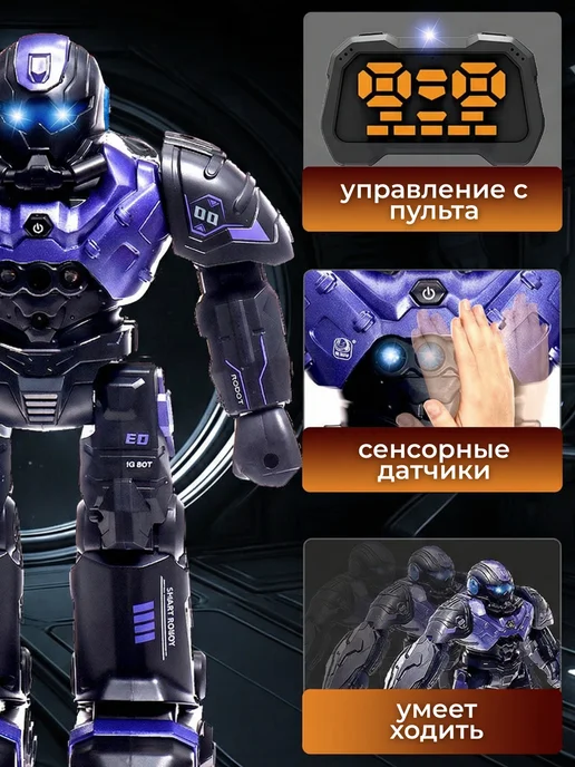 IQ BOT Робот игрушка с голосовым управлением, синий, фото 4