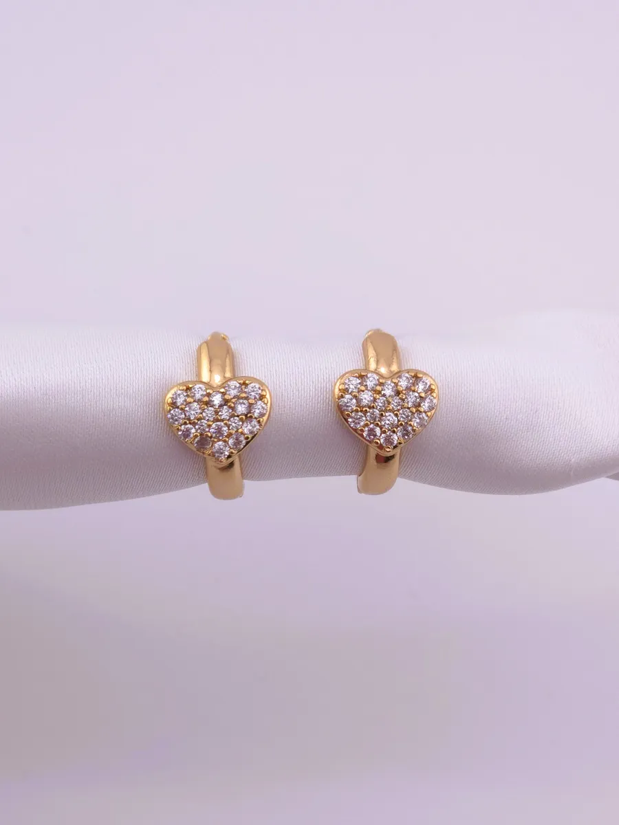 Серьги кольца сердце, повседневные на каждый день 1,5 см.