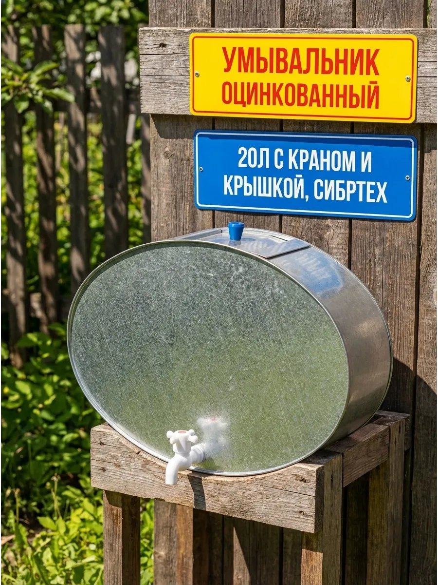 Умывальник для дачи (рукомойник), 20 л, кран и крышка, 67551
