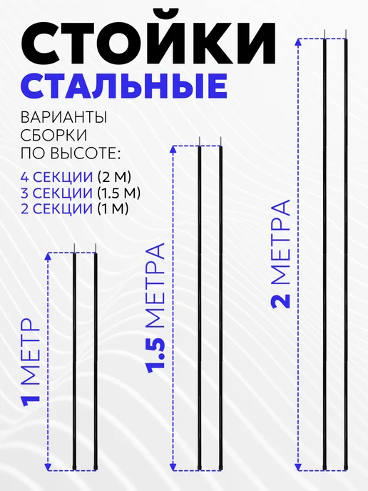 Стальная стойка для тента (диаметр 16мм, высота 230см, 1шт.), 2 шт, фото 3