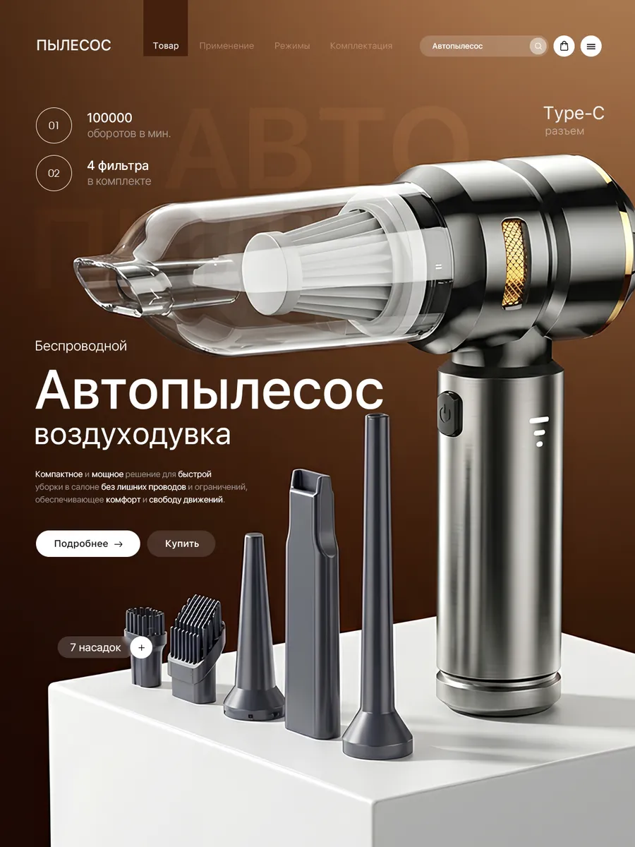 Пылесос для автомобиля беспроводной мощный