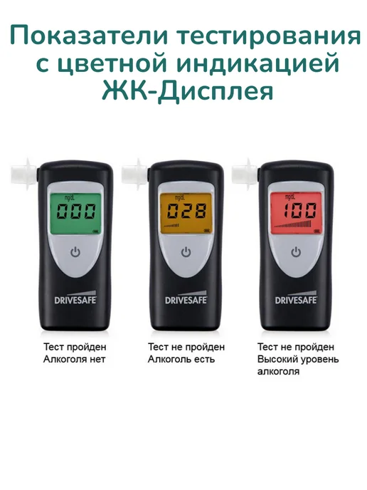ACS Corp. Алкотестер профессиональный Drivesafe 2 с поверкой, черный, фото 3