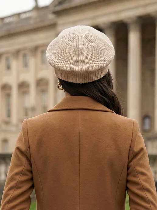 Dika Knit Берет осенний, бежевый, фото 3