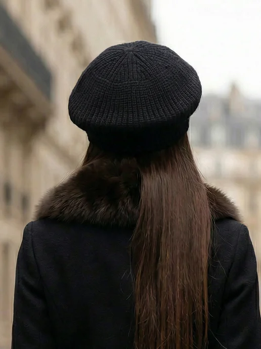 Dika Knit Берет демисезонный, черный, фото 3