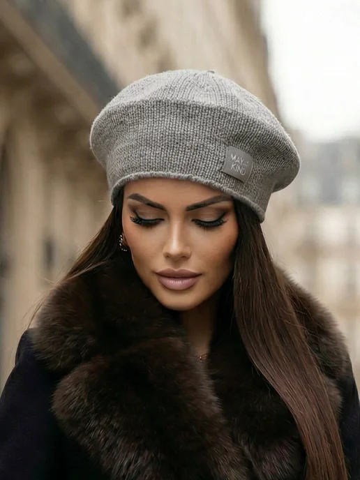 Dika Knit Берет осенний, серый, фото 3
