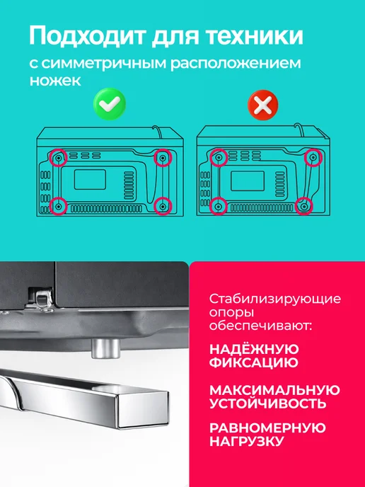 UniqHouse Кронштейн для микроволновки настенный металлический, 2 шт, 2 шт, фото 4