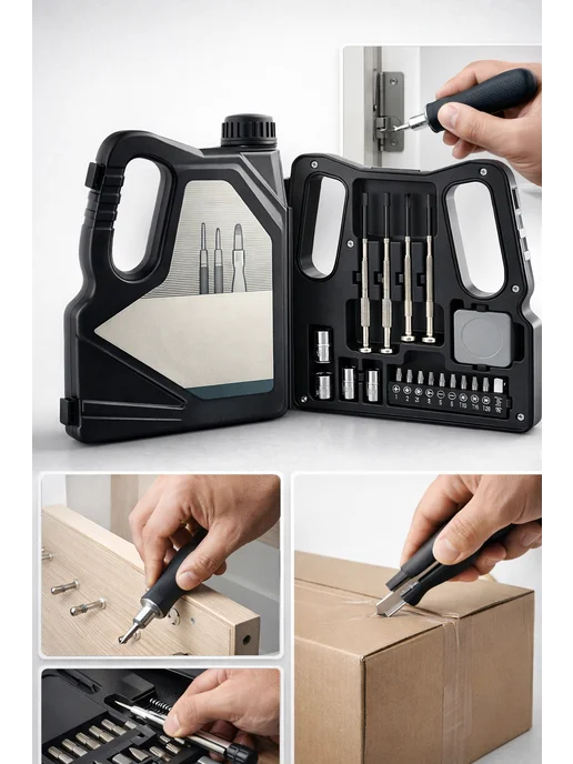 ОФ04 Набор инструментов подарочный мужчине, черный, фото 3