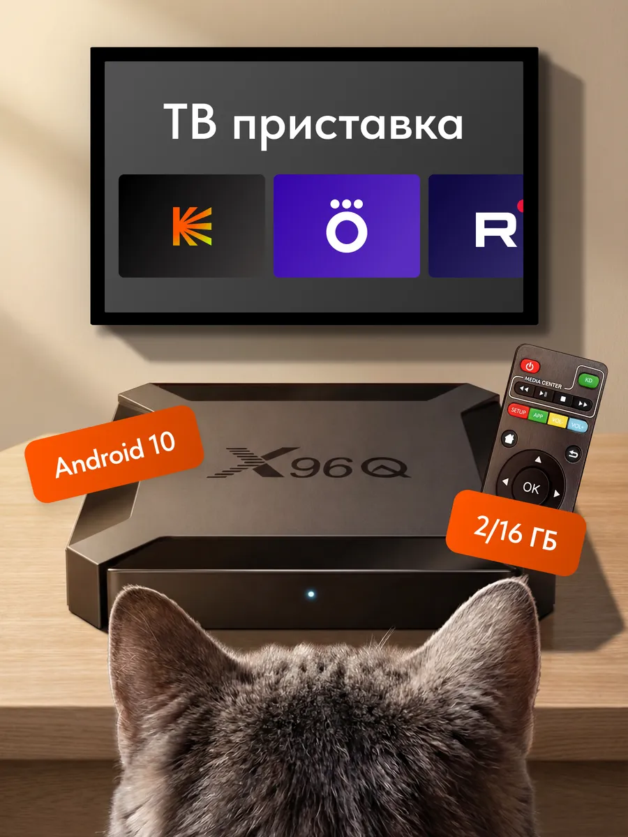 Смарт тв приставка Х96Q 2/16 ГБ андроид